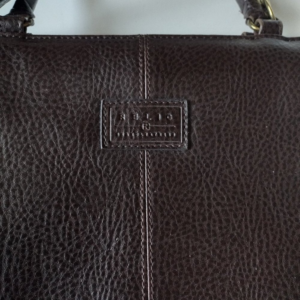 Relic By Fossil Handmade Pebble Leather Brown Satchel Shoulder Bag Purse